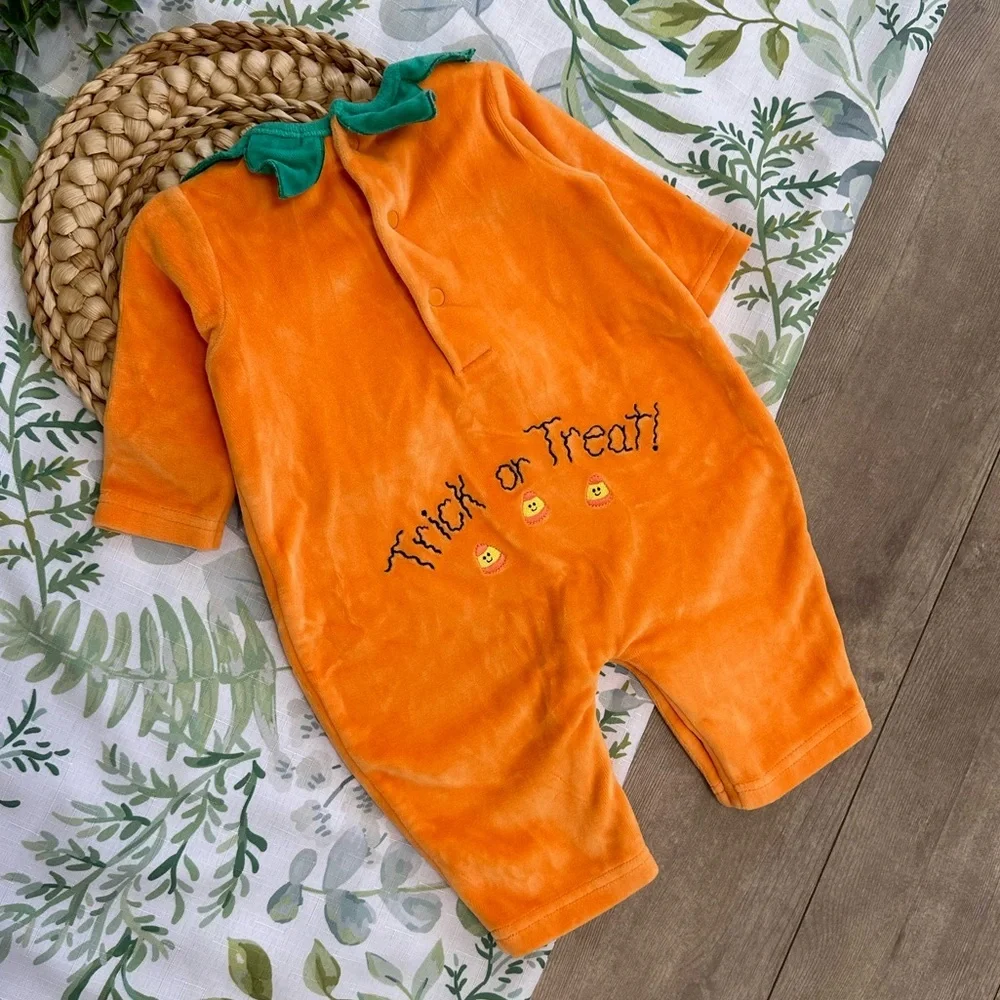 NEW Vintage Y2K Baby Halloween Costume Carter's Pumpkin Jumpsuit Costume 1 Piece - Picture 13 of 16